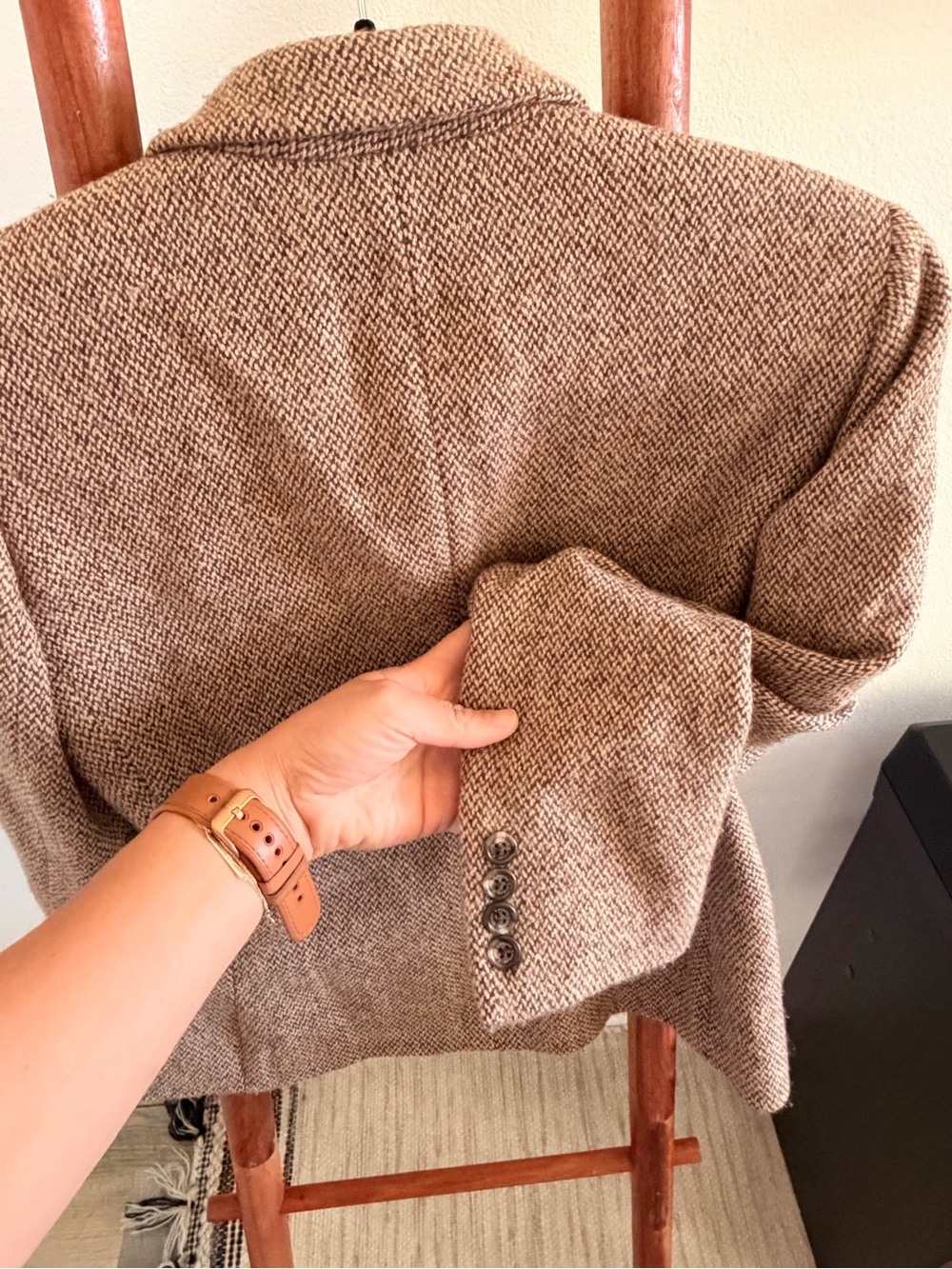 Vintage Lauren Ralph Lauren Herringbone Tweed Blazer Jacket - Picture 9 of 9